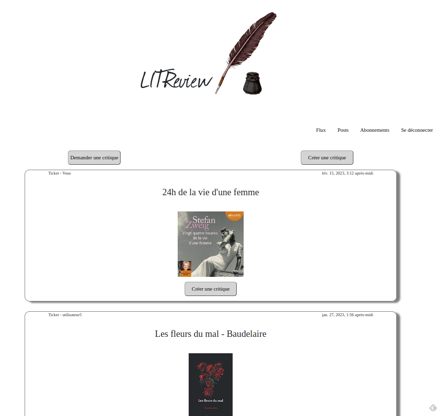 Page de flux du blog