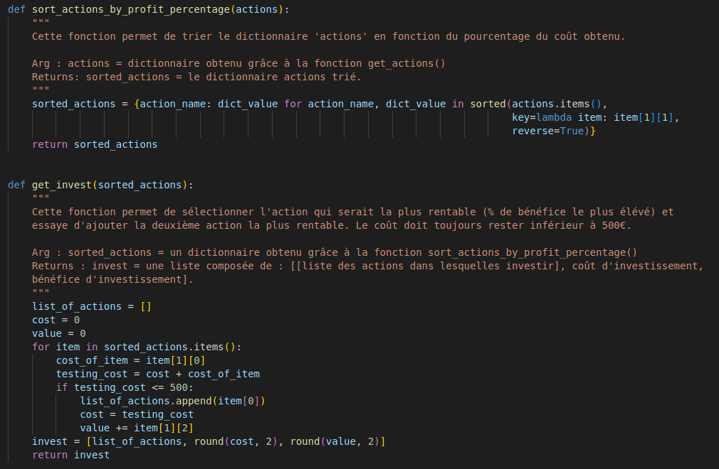 Extrait de l'algorithme glouton